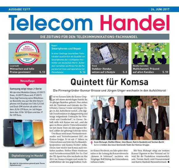 Cover der Telecom-Handel-Ausgabe 13-2017 