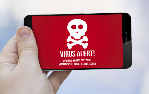 Virus-Alarm auf dem Smartphone 