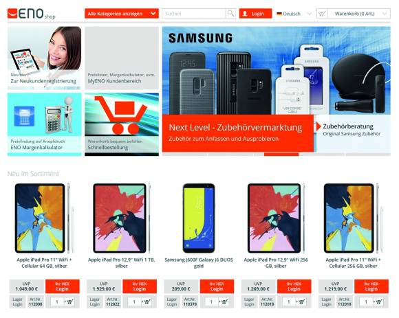 Der Online-Shop von Eno 
