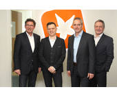 Jürgen Signer, COO Starface, Dominik Walter, Leitung Einkauf und Produktmanagement Herweck, Rolf Ehrhardt, Produktmanager ITK-Systeme/Einkauf, Herweck, Hans-Peter Mistele, Leiter Vertrieb bei Starface (v.l.n.r.)