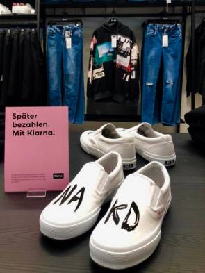 Hinweis auf Klarna Instore bei NAKD