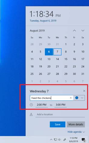 Windows 10 November-Update Kalender