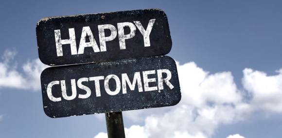 Schild "Happy Customer" 