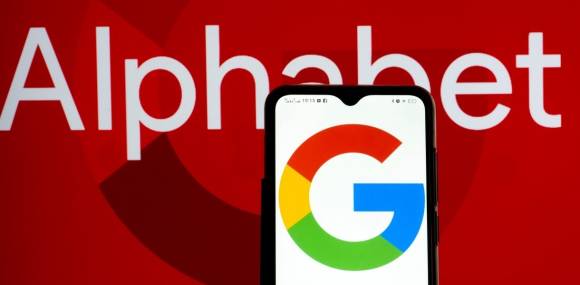 Logos von Alphabet und Google 