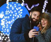 Smartphone-Nutzer an Silvester