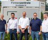 v.l.n.r.: Oliver Hemann (Vorstand, Michael Telecom), Andreas Mier (Sales Director Partnervertrieb, Ecotel), Martin Teschner (Sales Manager Nord, Ecotel), Timo Dittgen (Teamleiter Netzvermarktung, Michael Telecom) und Holger Pellmann (Produktmanager Festne