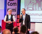 Christopher Bertele, Projektleiter der Communicate! und Roland Bernhard, Chefredakteur der Telecom Handel