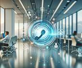 NFON mit Unterstützung von künstliche Intelligenz bei der Anrufvermittlung. 
