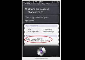 Lustige Panne: Siri empfiehlt Lumia 900 als bestes Smartphone 