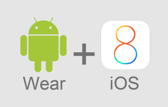 Android Wear und Apple iOS Logo 