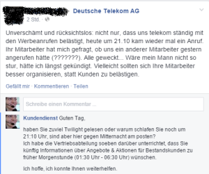 Deutsche Telekom: Wer hat sich nicht schon einmal über lästige Werbeanrufe geärgert. Wie gut, wenn der 