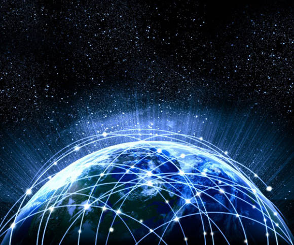 Globus mit Internet  