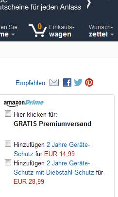 So kann man bei Amazon ein Produkt weiterempfehlen Weiterempfehlungsfunktion