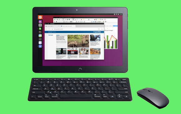 Ubuntu-Tablet mit Maus und Tastatur 