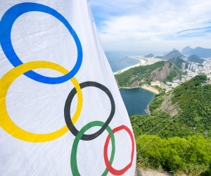 Olympische Flagge in Rio
