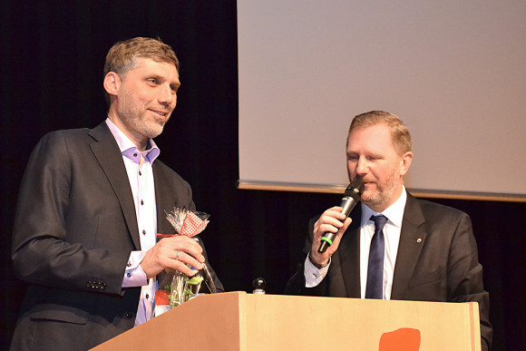 HFO-Chef Hager mit Johannes Pruchnow von der Telekom
