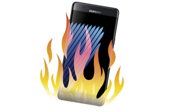 Galaxy Note 7 in Flammen 