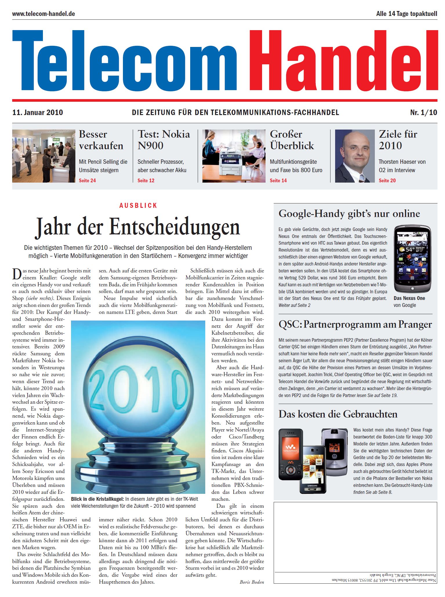 Telecom Handel Ausgabe 01/2010