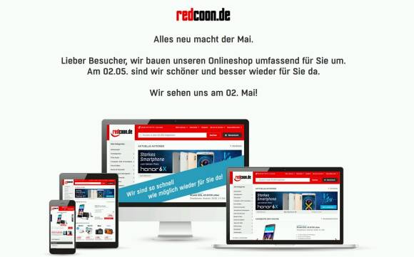 Vom Netz genommen: der Online-Shop von Redcoon 