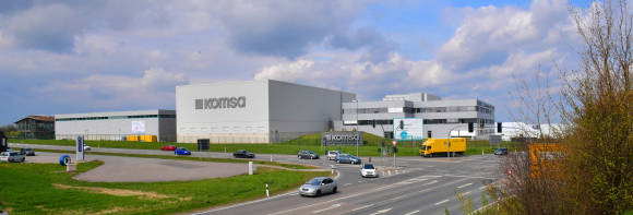 Die neue „Skyline“ am Komsa-Hauptsitz in Hartmannsdorf